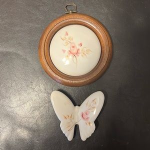 Vintage- One butterfly and one butterfly plaque